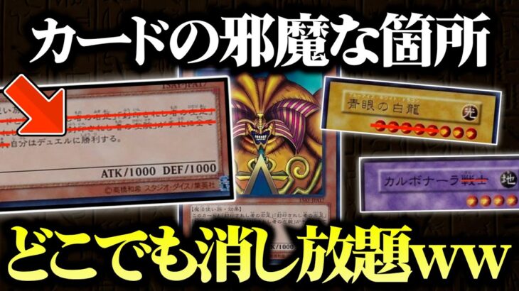 【遊戯王】名前もレベルも効果も消し放題！カードの邪魔な箇所を自由に消せるデュエルｗｗ【対戦動画】